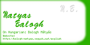 matyas balogh business card