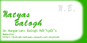 matyas balogh business card